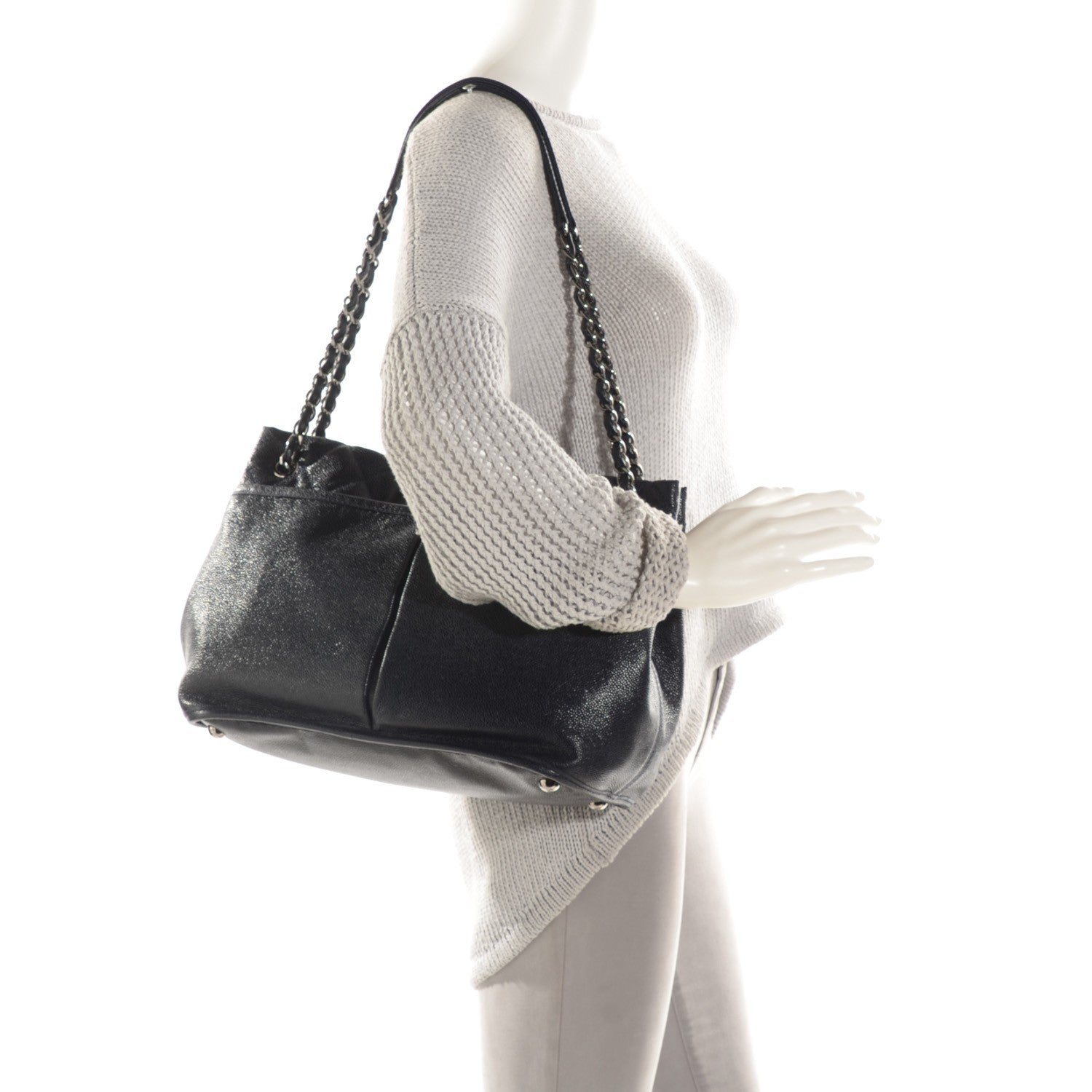 Chanel Caviar Natural Beauty Tote Navy Blue 2 of 7