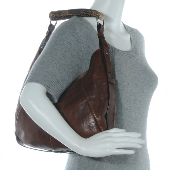 Buffalo Leather Medium Mombasa Horn Bag Cognac