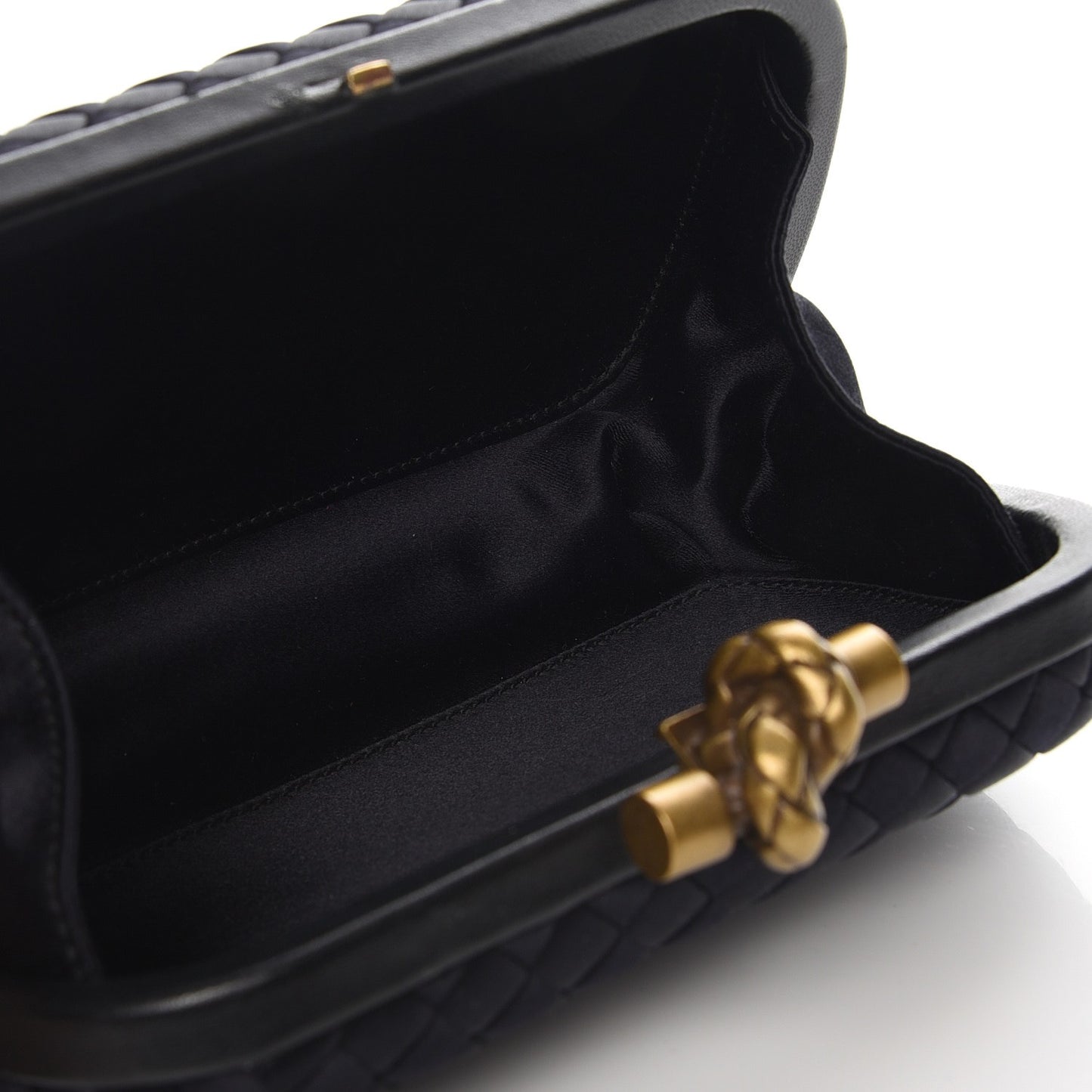 Satin Knot Clutch Nero Black