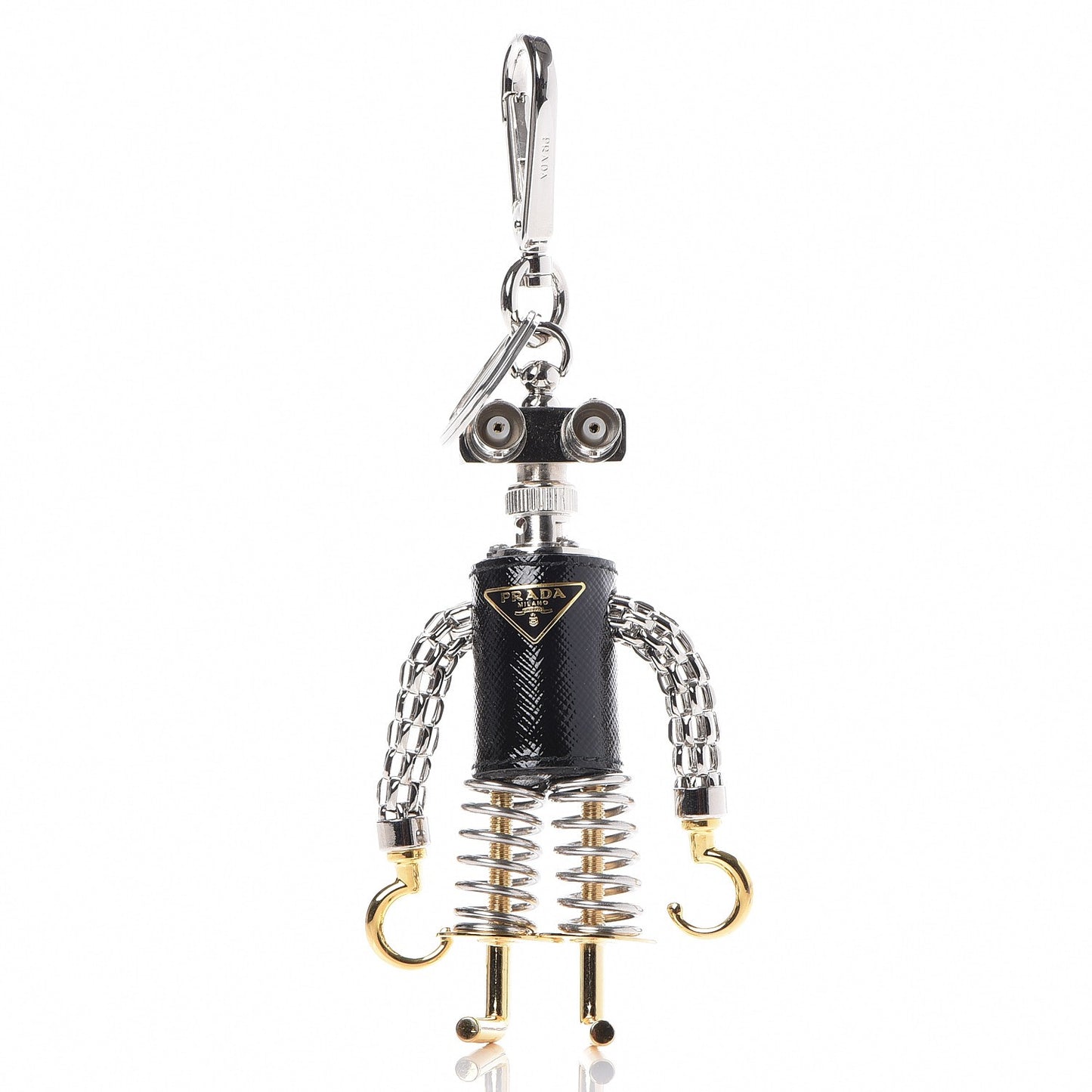Saffiano Robot Edward Hook Trick Keychain
