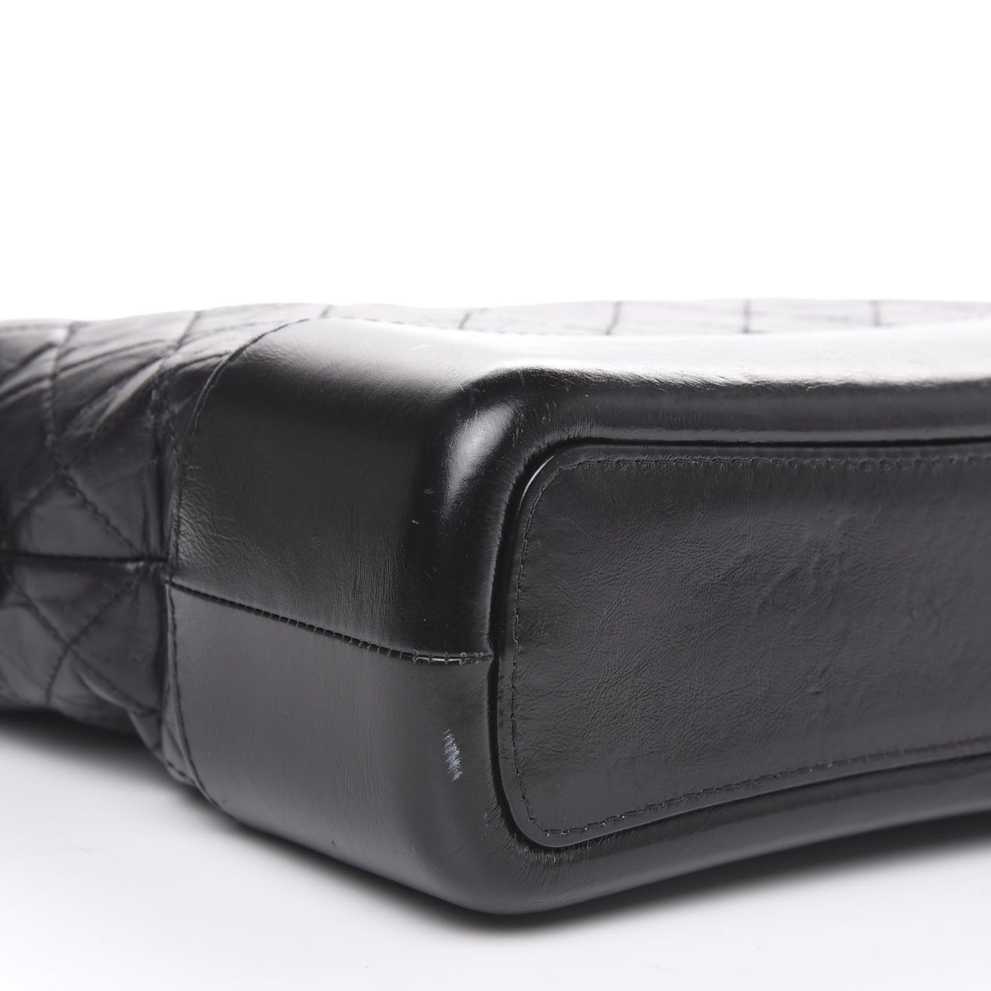 Aged Calfskin Quilted Medium Gabrielle Hobo Black