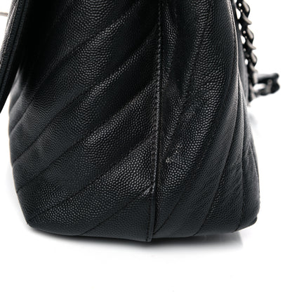 Chanel Caviar Chevron Quilted Small Coco Handle Flap Black 14 of 15