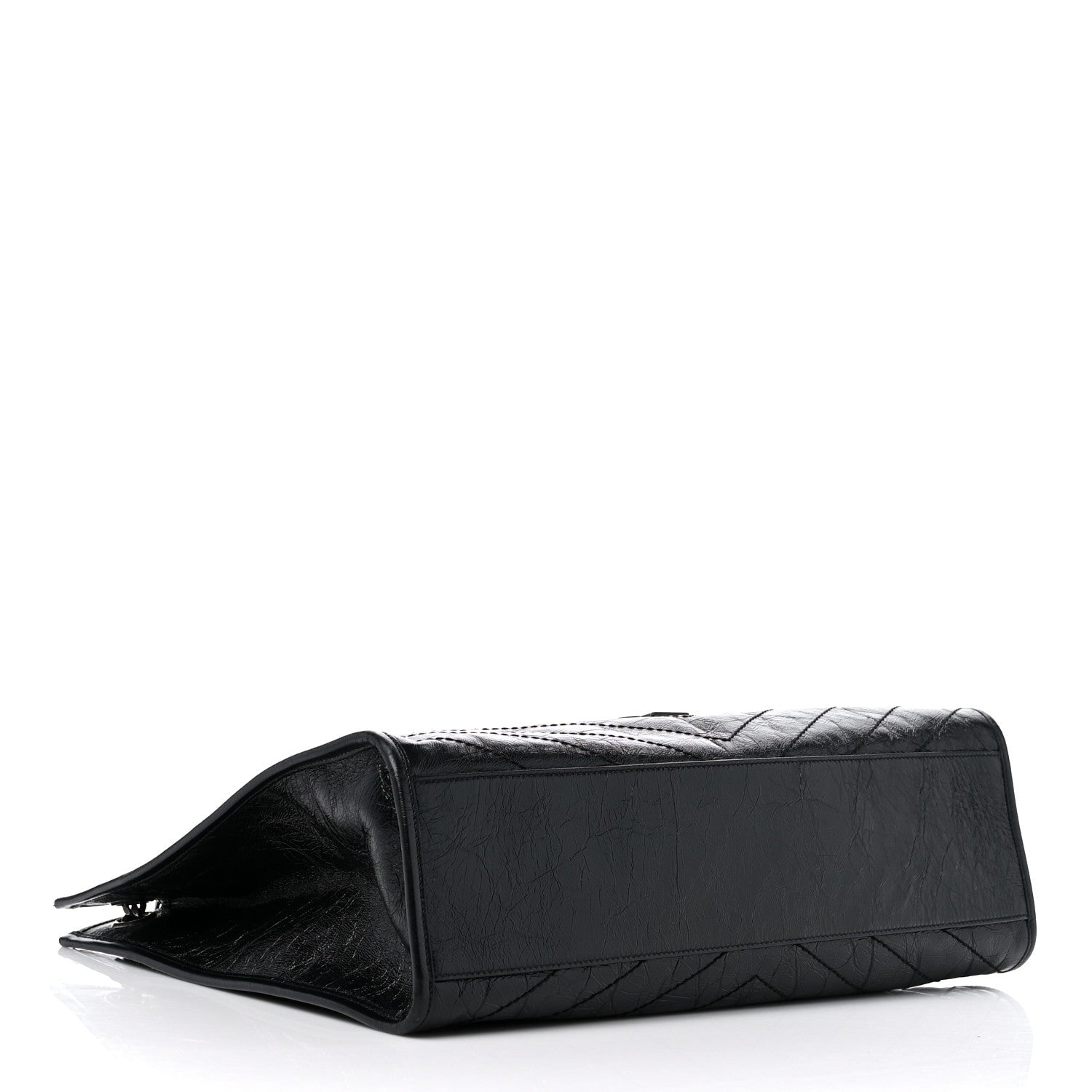 Saint Laurent Crinkled Calfskin Matelasse Monogram Niki Shoulder Bag Black 4 of 10