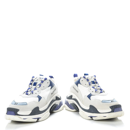 Balenciaga Fabric Mesh Mens Triple S Sneakers 41 White Blue Violet 6 of 19