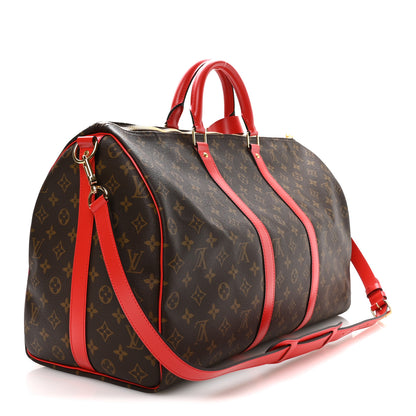Louis Vuitton Calfskin Monogram Keepall Bandouliere 50 Coquelicot 2 of 8