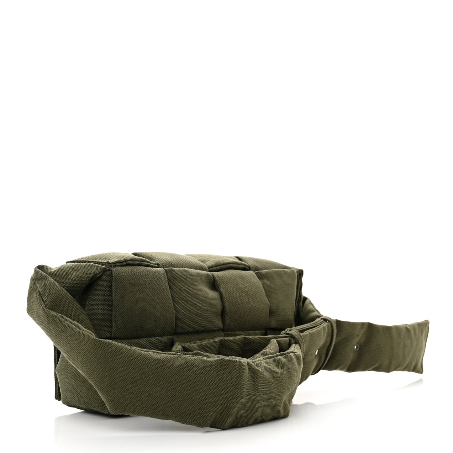 Canvas Intrecciato Padded Tech Cassette Belt Bag Crocodile