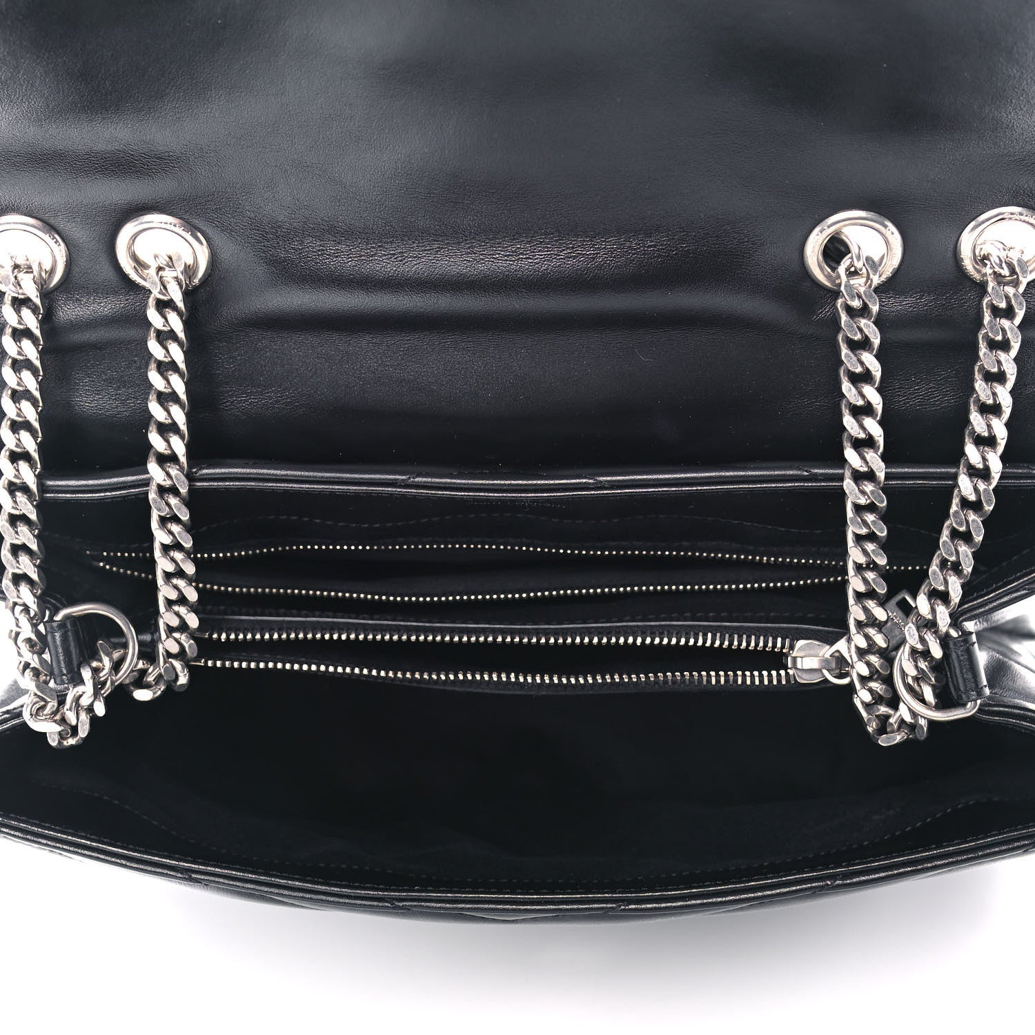Saint Laurent Calfskin Y Quilted Monogram Medium Loulou Chain Satchel Black 5 of 12
