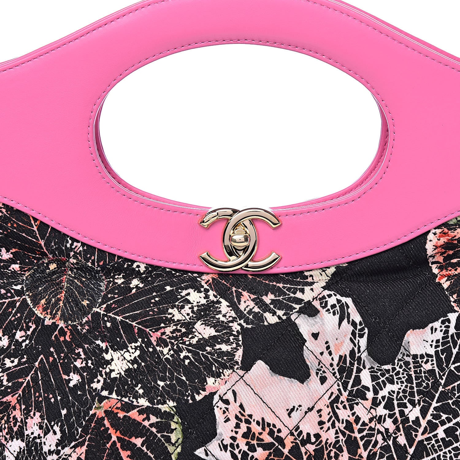 Chanel Patent Calfskin Canvas Printed Medium 31 Shopping Bag Pink 11 of 11