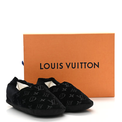 Louis Vuitton Velvet Embroidered Monogram Dreamy Slipper 37 Black 8 of 8