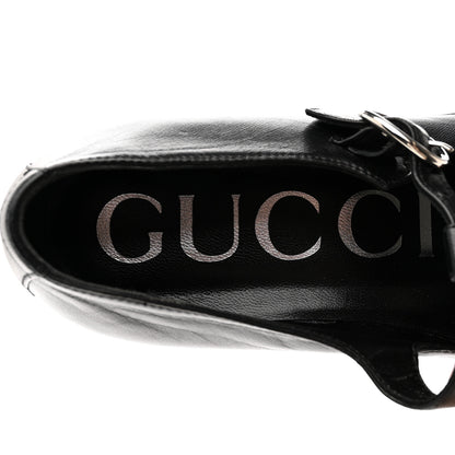 Gucci Nappa Cut Out Mary Jane Platform Loafers 37.5 Black 7 of 11