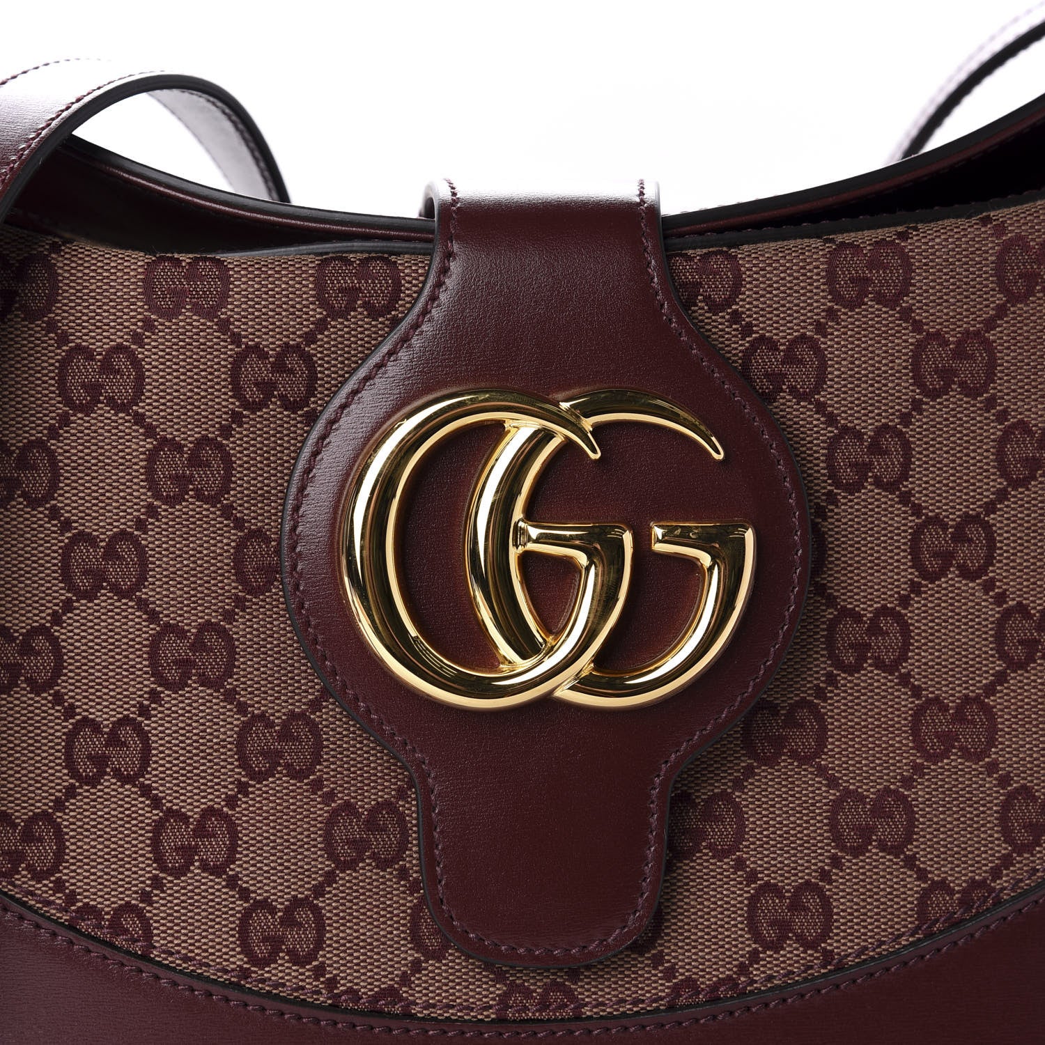 Gucci GG Monogram Calfskin Medium Arli Shoulder Bag Sahara Rubino Chardonnay 10 of 10