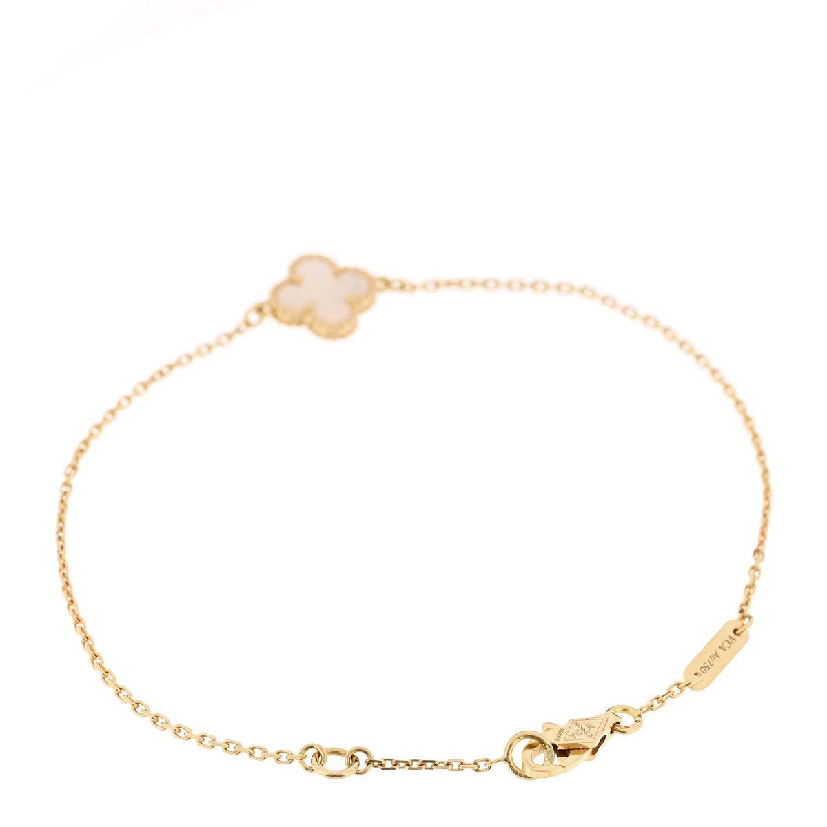 Van Cleef & Arpels 18K Yellow Gold Mother of Pearl Sweet Alhambra Bracelet 2 of 5