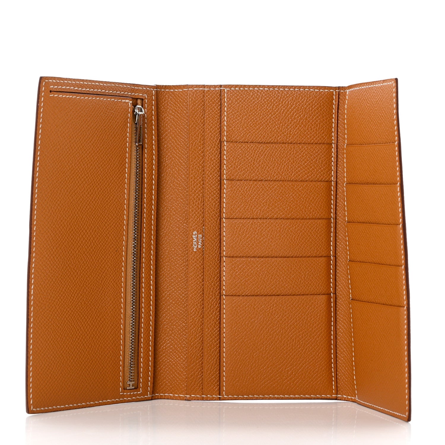 Hermes Epsom Vache Bi-Color Tri-Fold Bearn Wallet Gold Natural 5 of 9
