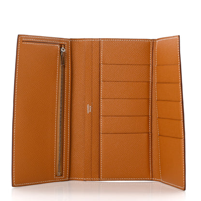 Hermes Epsom Vache Bi-Color Tri-Fold Bearn Wallet Gold Natural 5 of 9