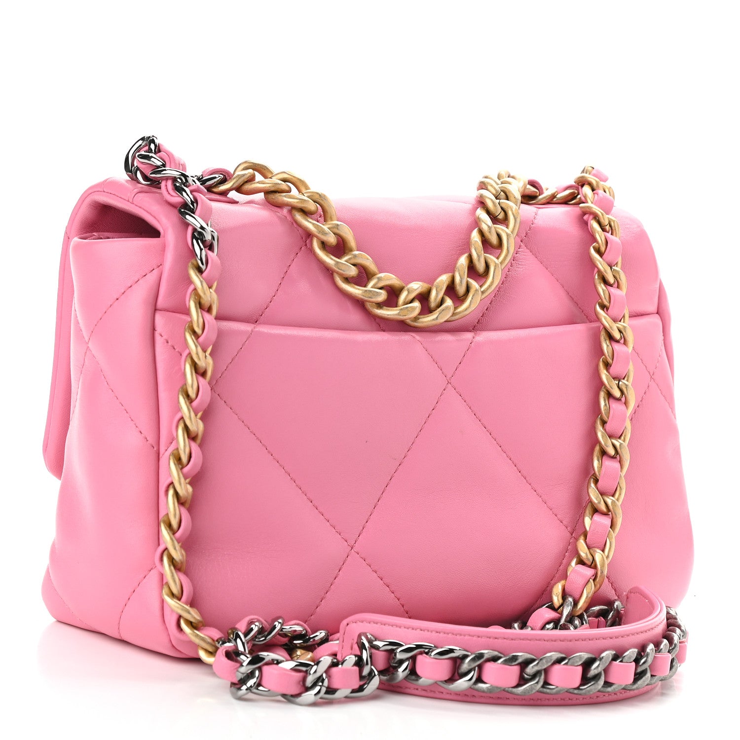 Chanel Lambskin Quilted Medium Chanel 19 Flap Pink 5 of 19