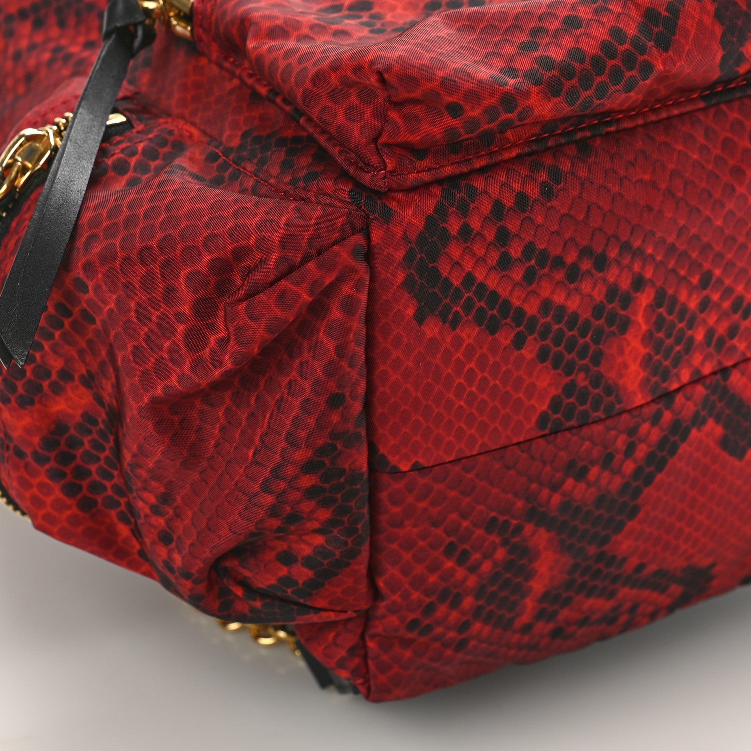 Burberry Nylon Python Print Medium Rucksack Backpack Burgundy Red 7 of 8
