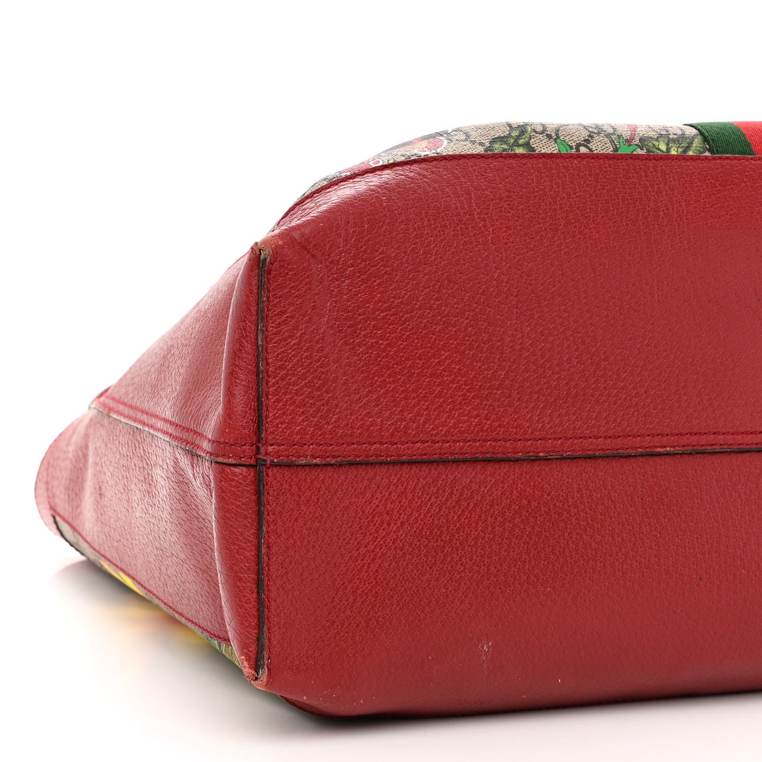 Gucci GG Supreme Monogram Flora Web Large Ophidia Tote Red 8 of 12