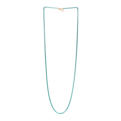 David Yurman Stainless Steel 14K Yellow Gold Acrylic Bel Aire Chain Necklace 27" Turquoise 3 of 4