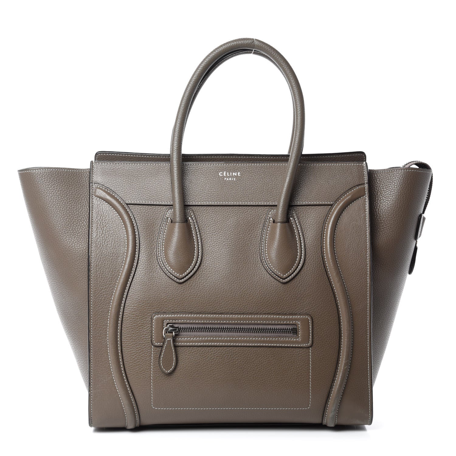Celine Drummed Calfskin Mini Luggage Souris 1 of 10