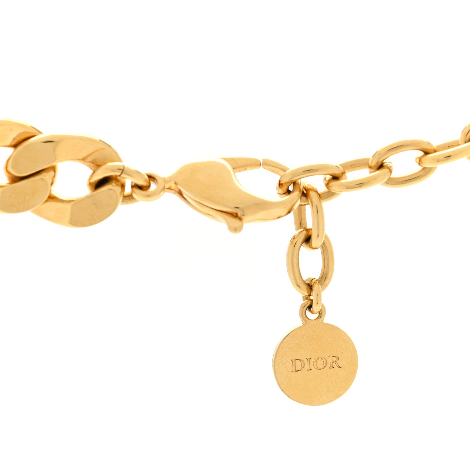 Christian Dior Metal Danseuse Etoile Chain Choker Necklace Gold 3 of 4