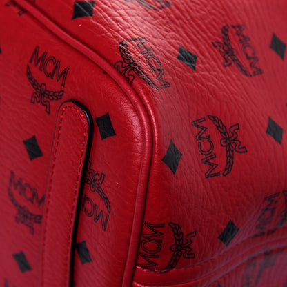 MCM Visetos Medium Liz Reversible Shopper Tote Ruby Red 11 of 19