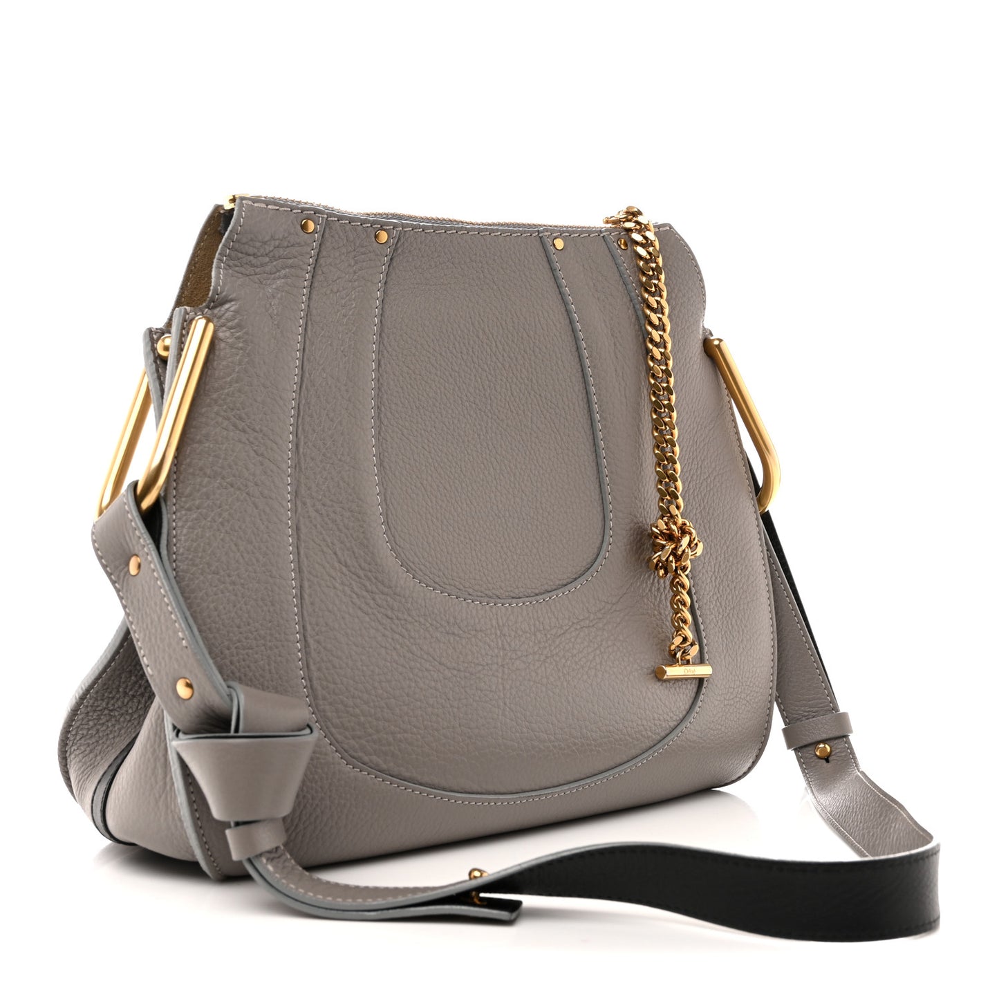 Grained Calfskin Small Hayley Hobo Cashmere Grey