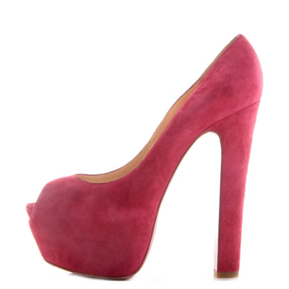 Christian Louboutin Suede Shameless 160 Peep Toe Heels 41 Pivoine 1 of 7