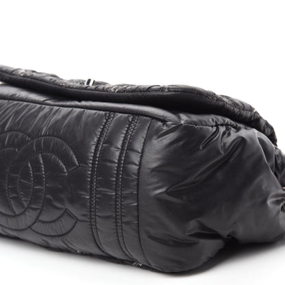 Chanel Nylon Quilted Tweed Stitch Bubble Flap Black 7 of 14
