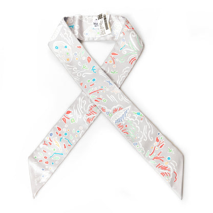 Hermes Silk Isola Di Primavera Twilly Gris Perle Grenadine 1 of 8