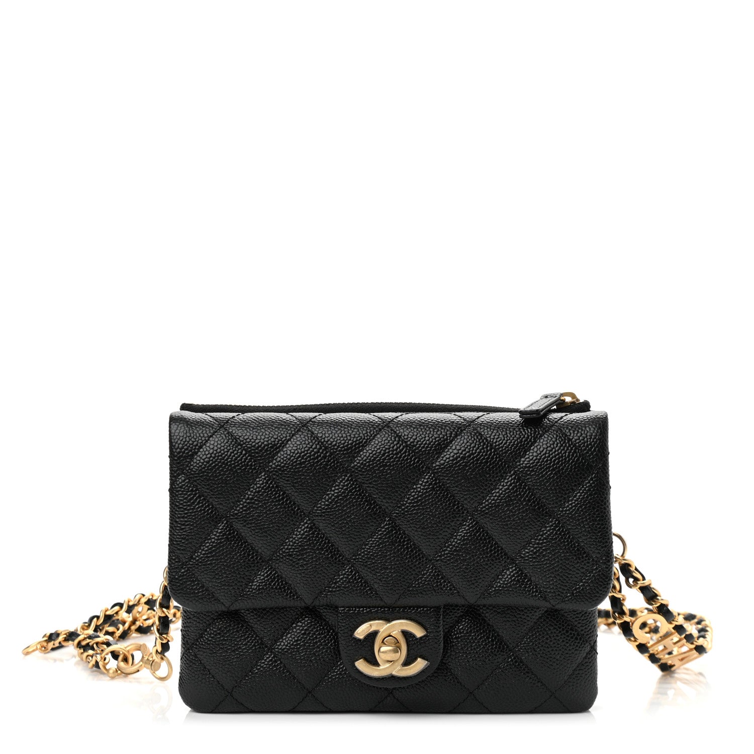 Chanel Shiny Caviar Pick Me Up Flap Belt Bag Black 1 of 12