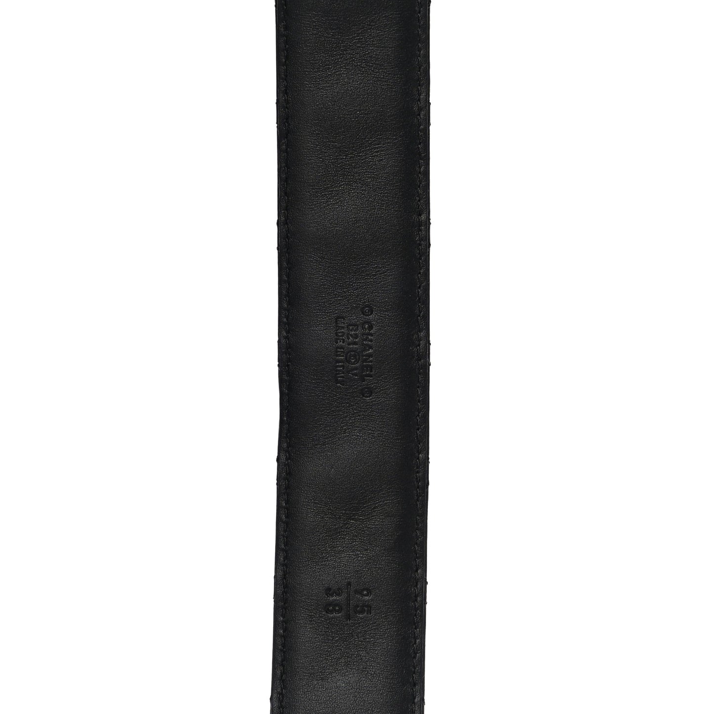 Lambskin Quilted CC Chain Belt 95 38 Black