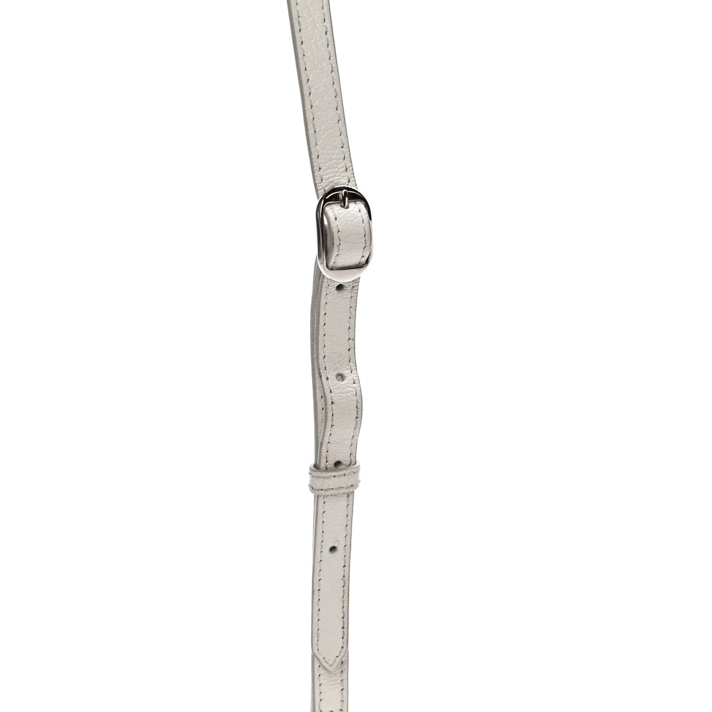 Chevre Silver Metallic Edge Hardware Nano City White