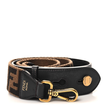 Fendi Ribbon Vitello Century FF 1974 Flat Studded Strap You Fango Marrone Ebano 2 of 5