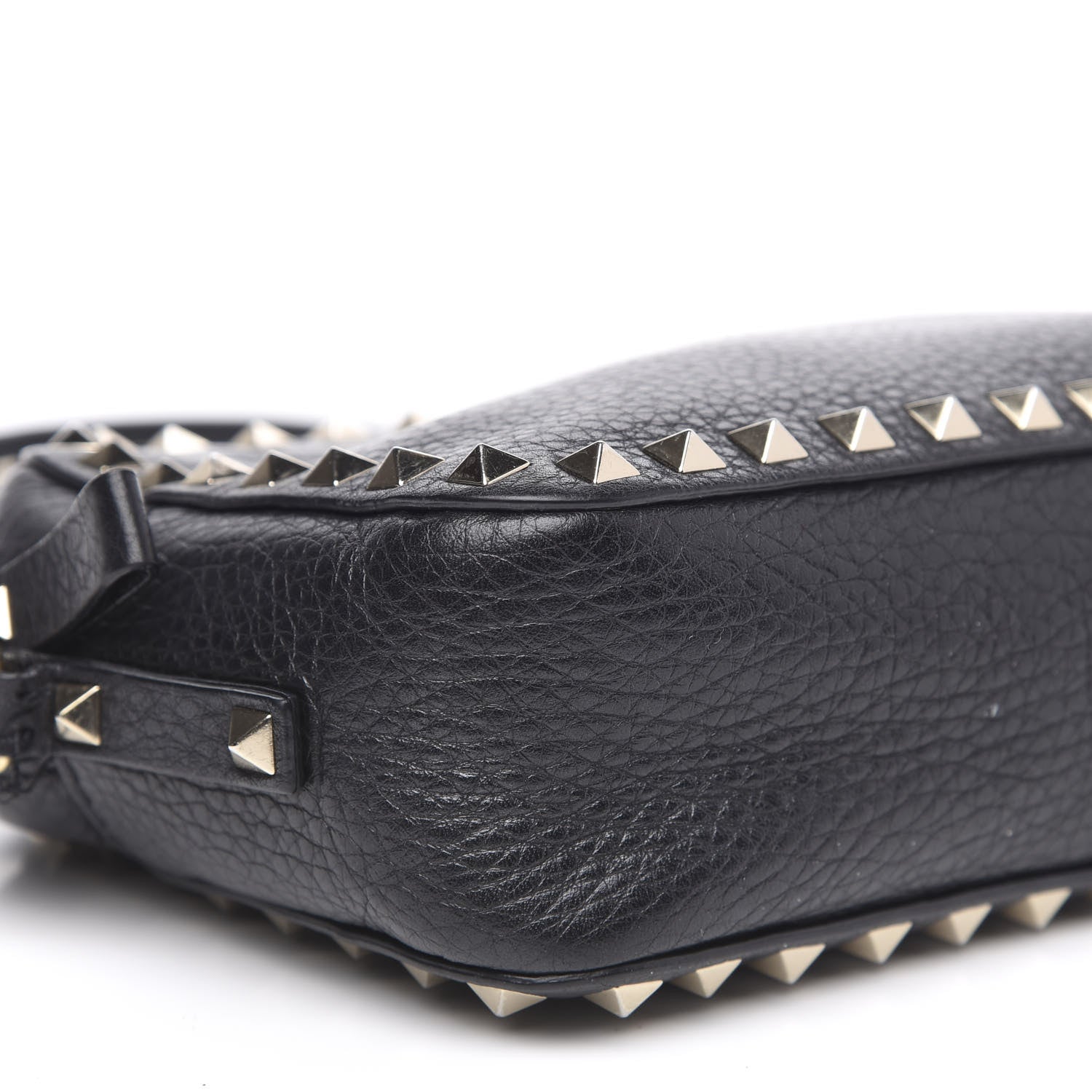 Valentino Garavani Pebbled Calfskin Rockstud Camera Crossbody Bag Black 7 of 14