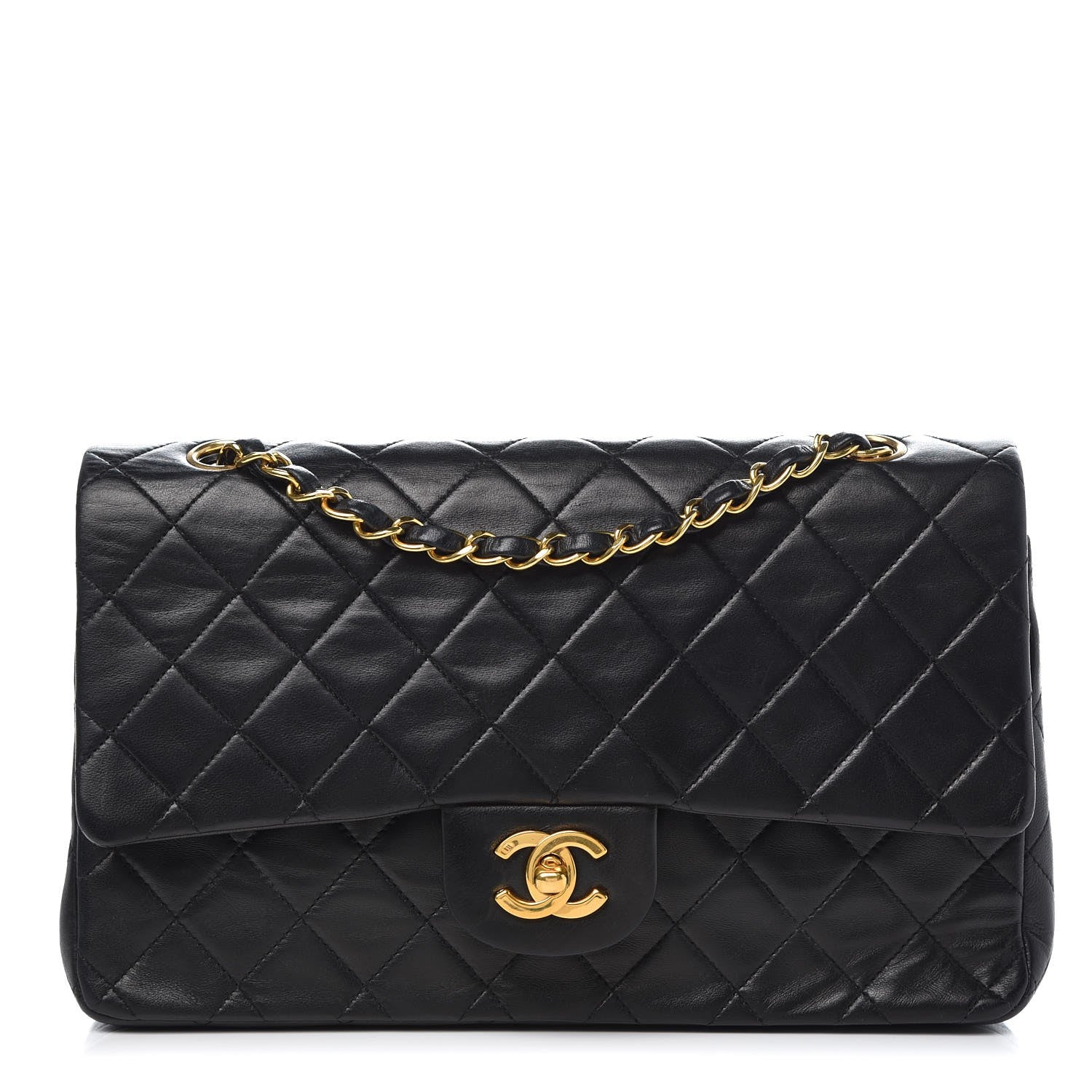 Chanel Lambskin Quilted Medium Double Flap Black 1 of 11