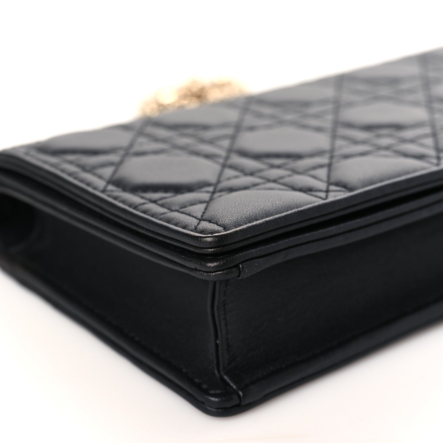 Lambskin Cannage Lady Dior Pouch Black