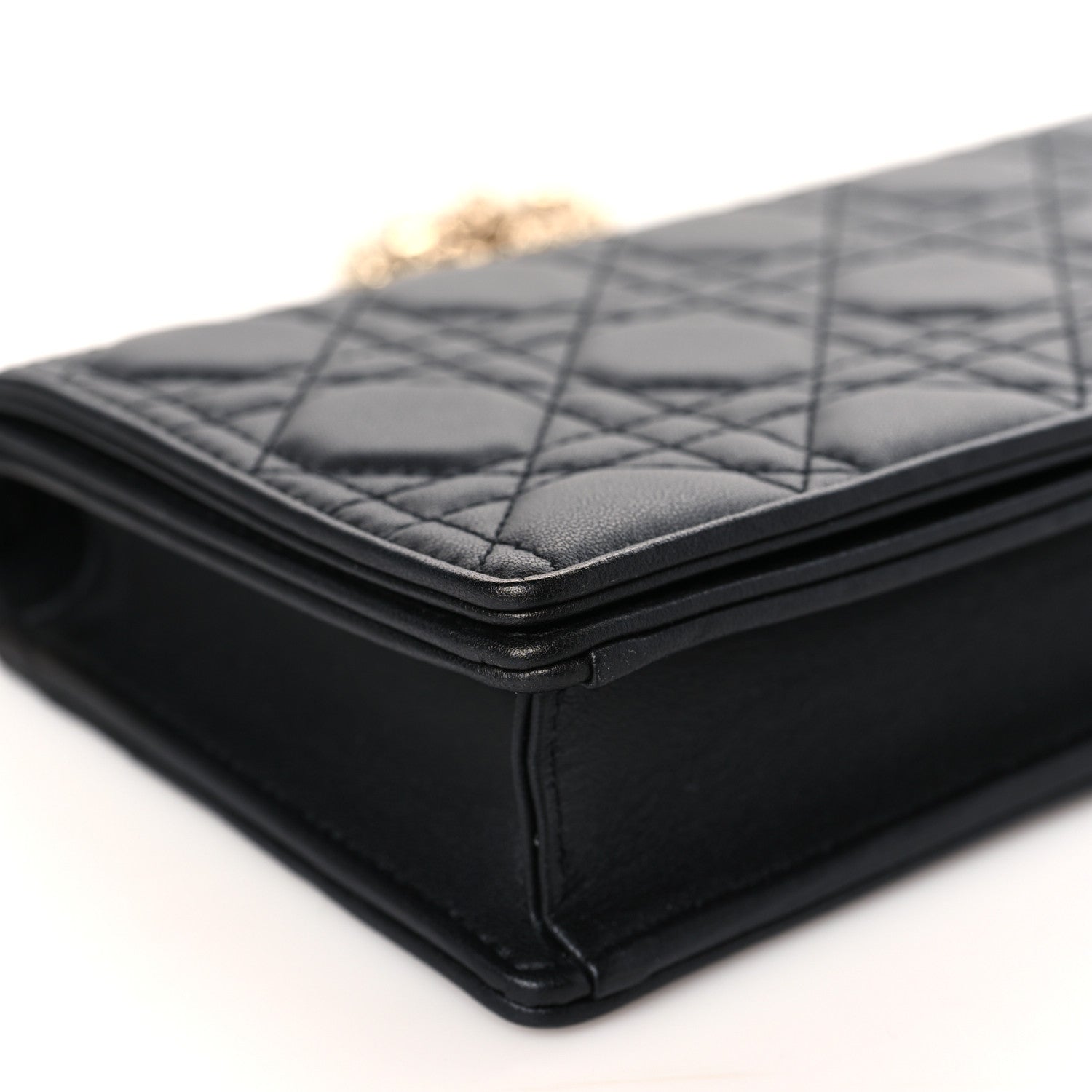Christian Dior Lambskin Cannage Lady Dior Pouch Black 9 of 11
