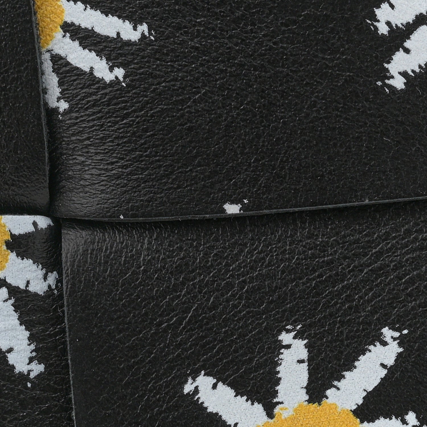 Bottega Veneta Nappa Maxi Intrecciato Daisy Print Small Cassette Bucket Bag Black White Yellow 10 of 10