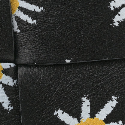 Bottega Veneta Nappa Maxi Intrecciato Daisy Print Small Cassette Bucket Bag Black White Yellow 10 of 10