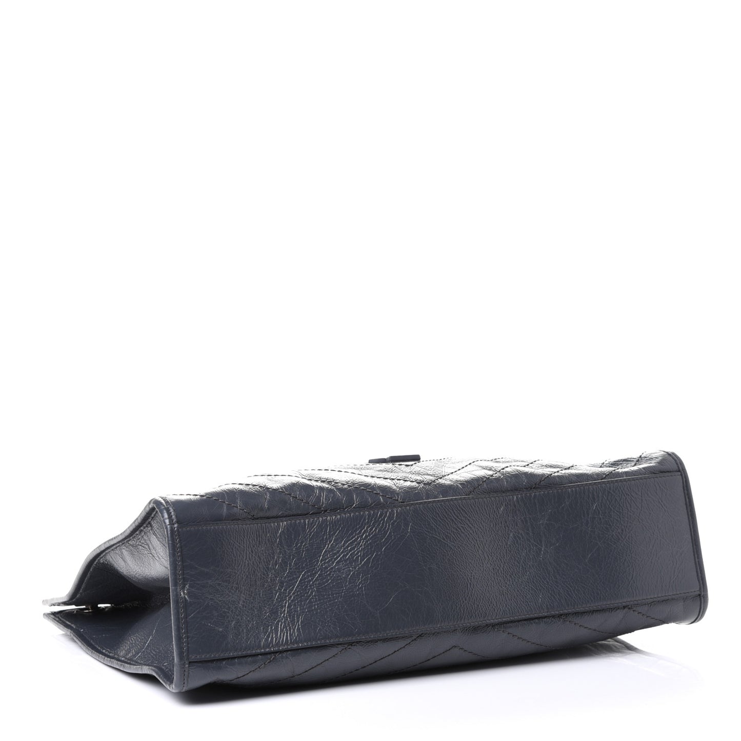 Crinkled Calfskin Matelasse Monogram Niki Shopper Tote Dark Smog