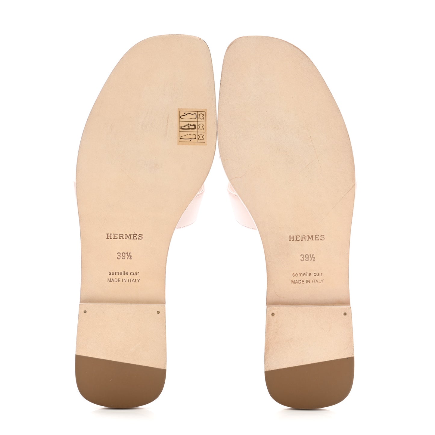 Box Calfskin Oran Sandals 39.5 Rose Pale