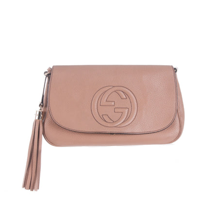 Gucci Pebbled Calfskin Medium Soho Flap Crossbody Camelia 1 of 7