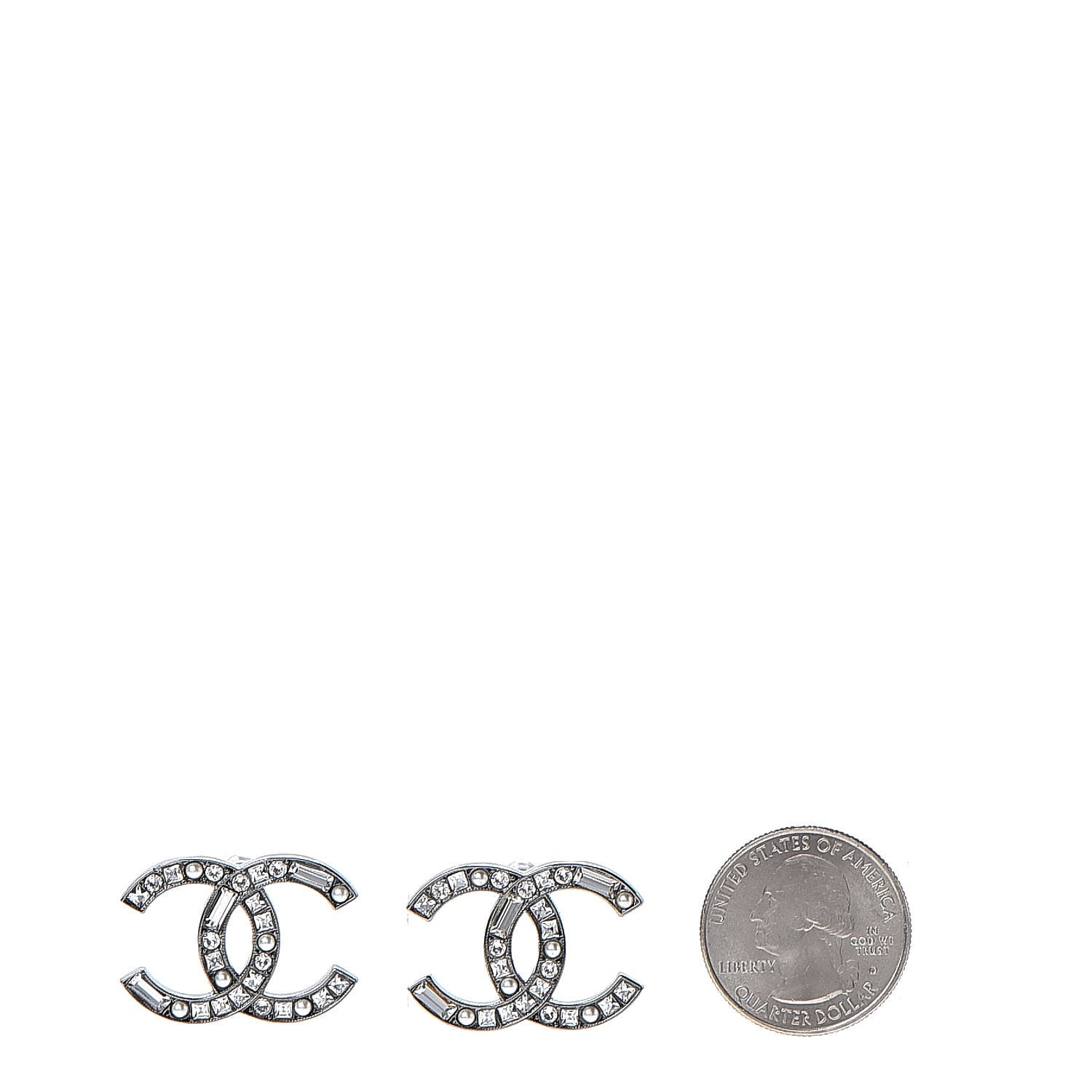 Chanel Baguette Crystal Pearl CC Bright Young Things Earrings Ruthenium 2 of 5