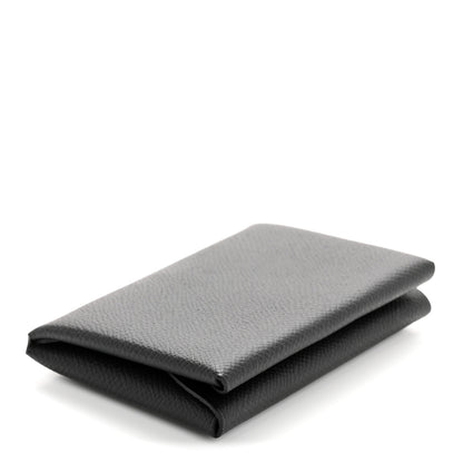 Hermes Epsom Calvi Duo Card Case Black 7 of 16