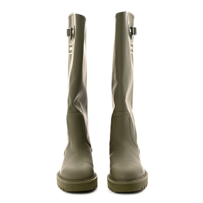 Louis Vuitton Rubber Calfskin Territory Flat High Boots 41 Khaki 2 of 9