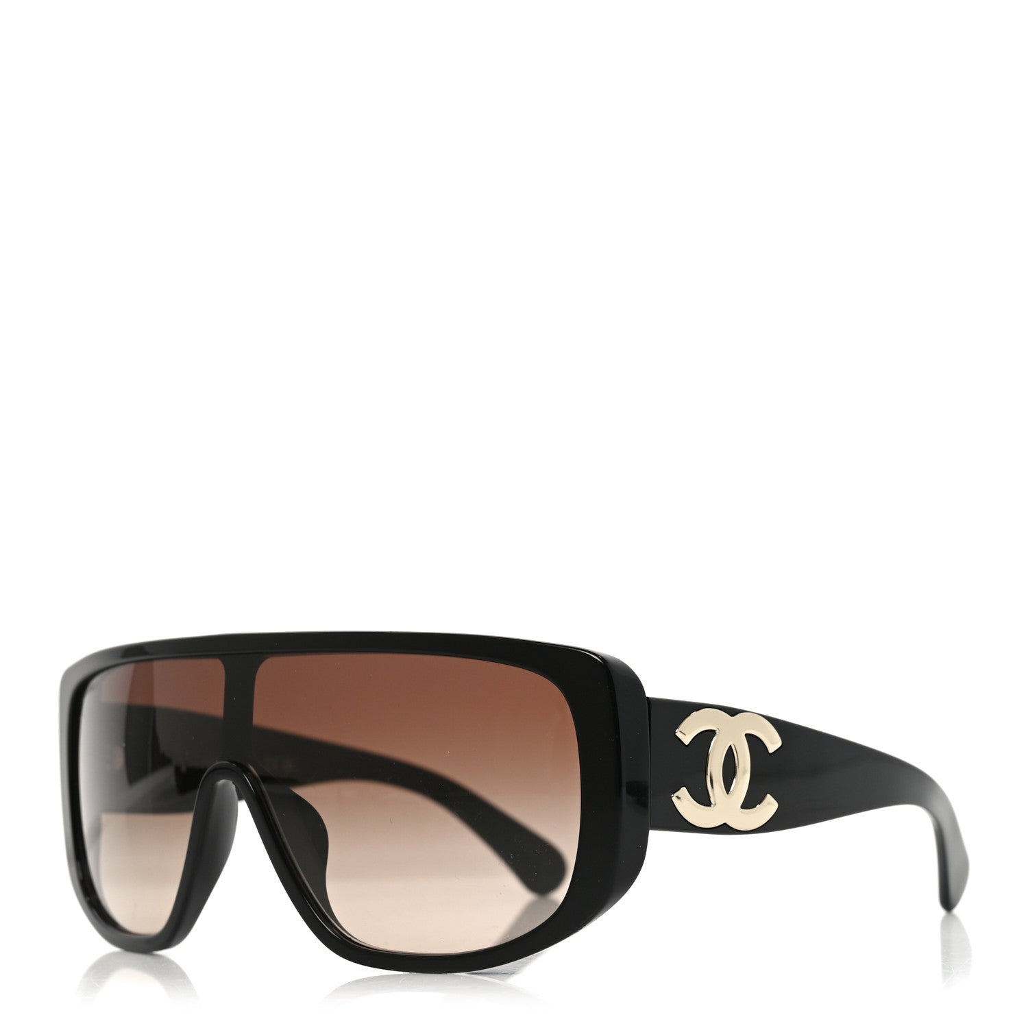 Chanel Acetate Shield Sunglasses 5495A Black 1 of 7