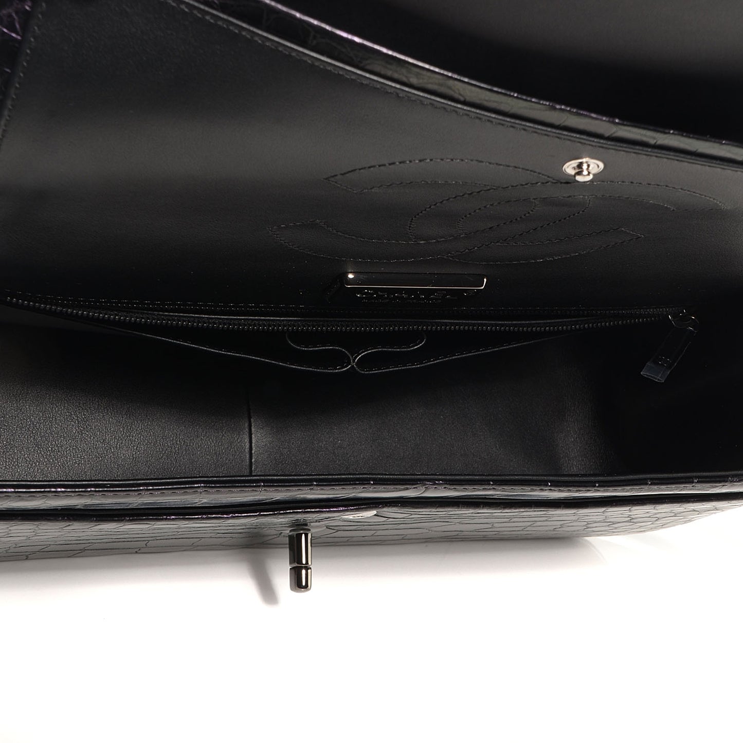 Alligator Jumbo Double Flap Purple