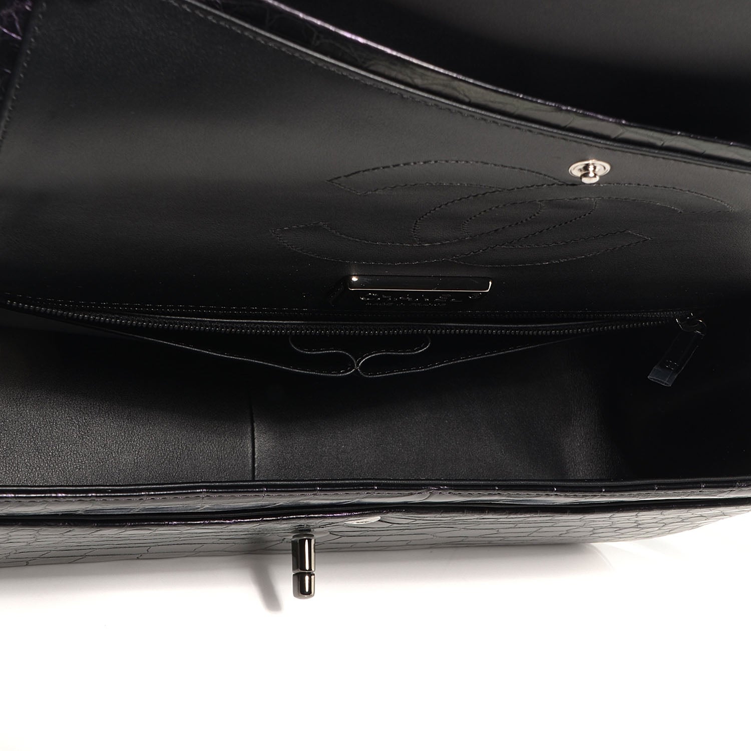 Chanel Alligator Jumbo Double Flap Purple 6 of 9