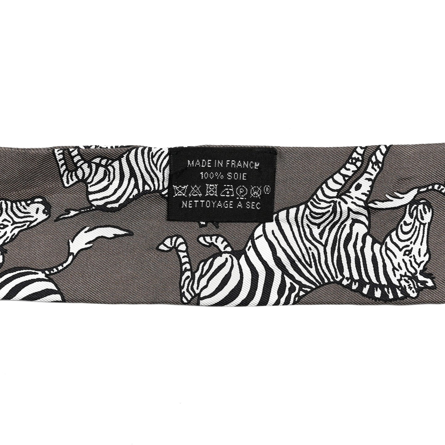 Silk Les Zebres Twilly Gris Taupe Black White