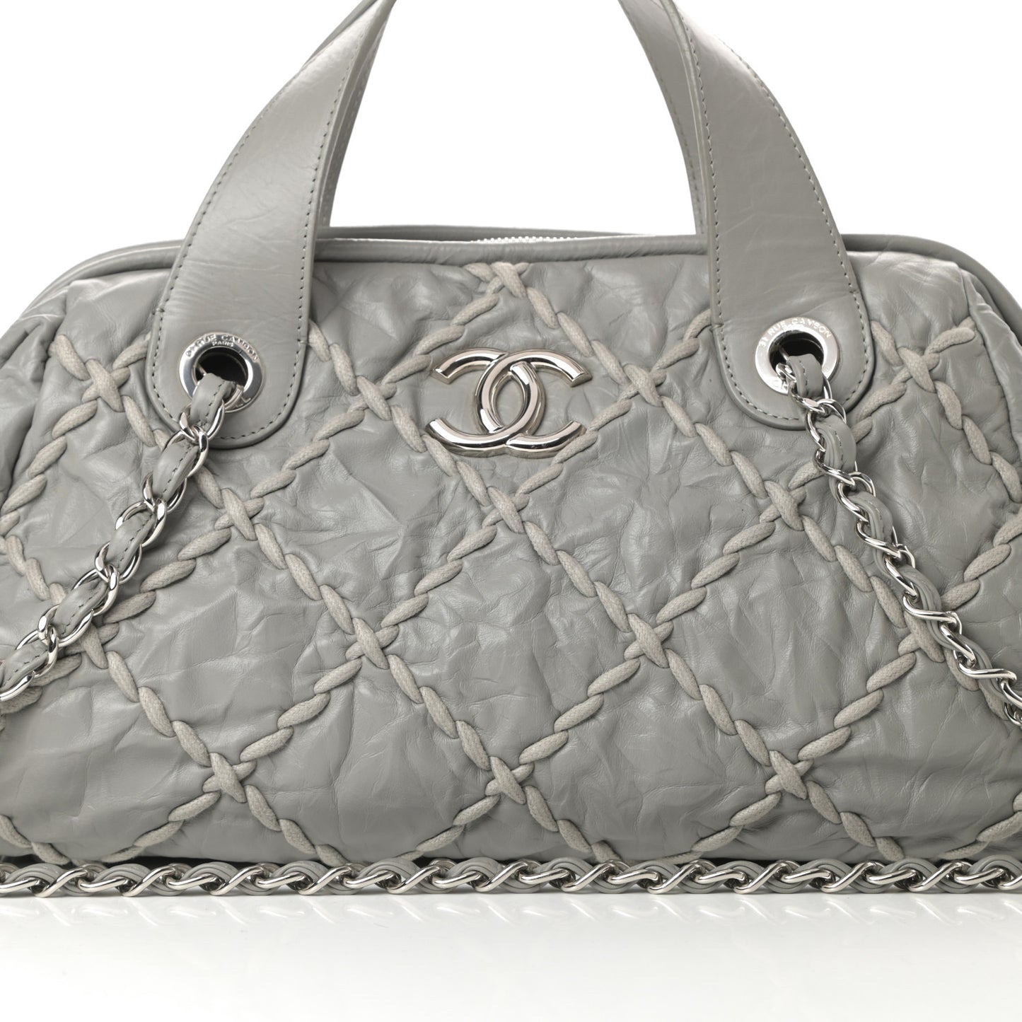 Calfskin Ultra Stitch Bowler Grey